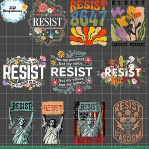 Floral Resist PNG Bundle: Feminist Political Designs (Digital Download)
