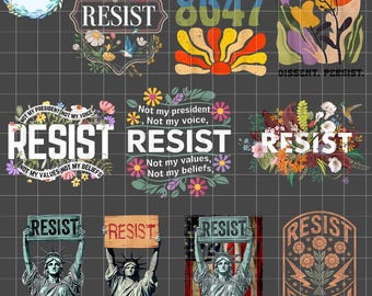 Floral Resist PNG Bundle: Feminist Political Designs (Digital Download)