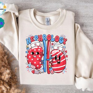 4th Of July Nephrology Nurse PNG, Patriotic Kidney Design (Digital Download)