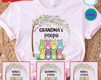 Custom Grandma's Peeps Easter PNG: Grandkids Names (Digital Download)