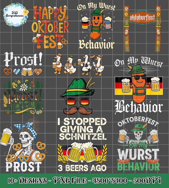 Oktoberfest PNG Bundle: German Beer Festival Graphics (Digital File)