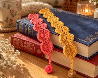 Crochet Bookmark Pattern, Very Shelley Lace Page Marker PDF, Book Lover Reader Gift, Vintage Shell Stitch Bookmark, Easy DIY PDF Tutorial