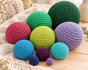 Crochet Ball Pattern in Any Size, Amigurumi Sphere PDF Tutorial, Sensory Play Balls Pattern, Round Toy Pattern, Beginner DIY Download
