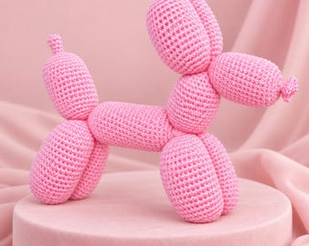 Balloon Dog Crochet Pattern, Cute Amigurumi Animal PDF Tutorial, Pop Art Plush Toy Pattern, Nursery Decor Puppy, DIY Gift PDF Download