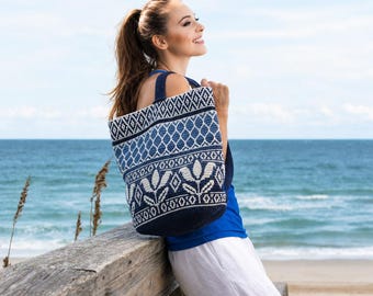 Ola Backpack Crochet Pattern, Tapestry Boho Rucksack PDF Tutorial, Nordic Floral Shoulder Bag Pattern, Summer Beach Tote DIY Download