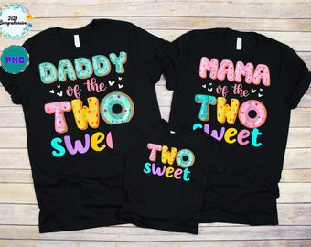 Donut Two Sweet Birthday PNG: Matching Family Theme (Digital Download)