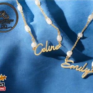 Corrente de metal esculpida personalizada | Colar inspirado em pérolas de água doce | Pingente de declaração em tom dourado | Presente de joia da moda para ela