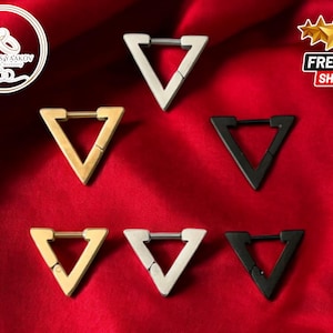 Women's Minimalist Triangle Earrings | Geometric-Inspired Ear Studs | Punk Rock Piercings | Chic Fashion Jewelry | Casual Style Accessory