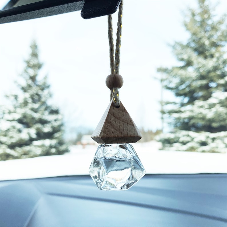 Empty Refillable Car Freshener Glass Wood Diffuser Car Air Deodorizer Hanging Bottle Bulk Discounts Wholesale image 2