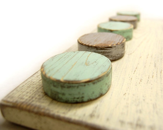 Polka Dot Hooks Wood Cottage Style Wall Organizer READY TO Etsy