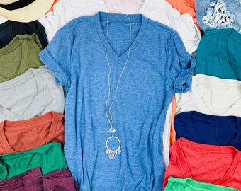Soft Unisex V-Neck T-Shirt for Women or Men | Tri-blend