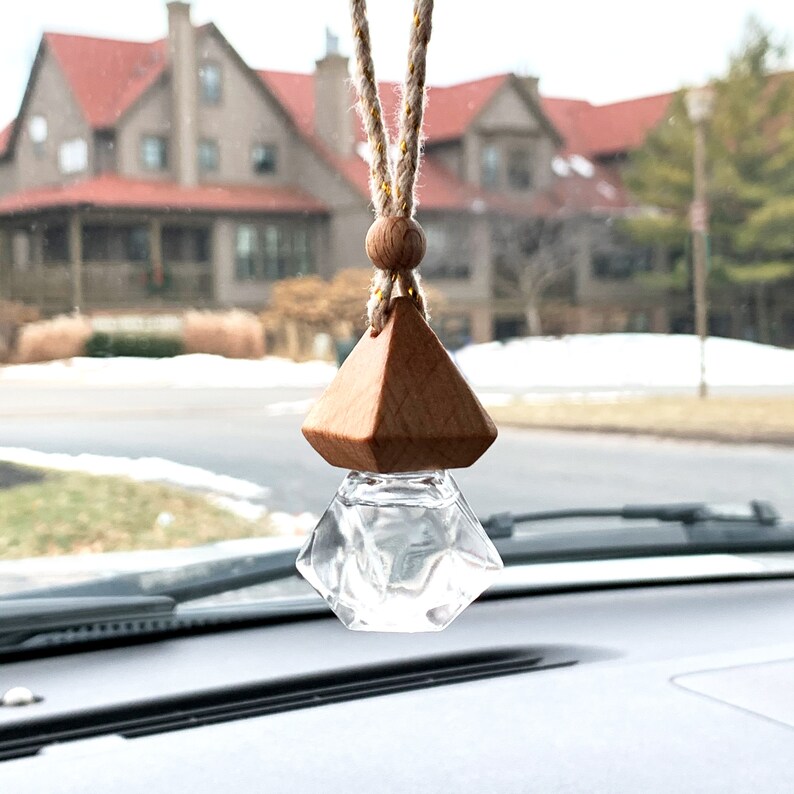 Empty Refillable Car Freshener Glass Wood Diffuser Car Air Deodorizer Hanging Bottle Bulk Discounts Wholesale image 1