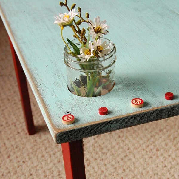 RETRO Coffee Table - Bingo - Red and Blue
