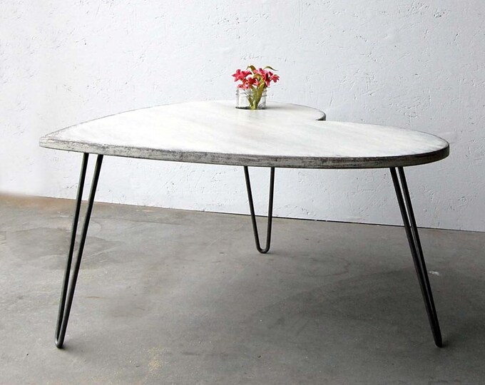 Shabby Chic Table Side Coffee Table Vintage White Retro HEART Etsy