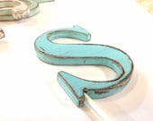 Letter S cake topper shabby beachy wedding decor Light Turquoise or you choose color