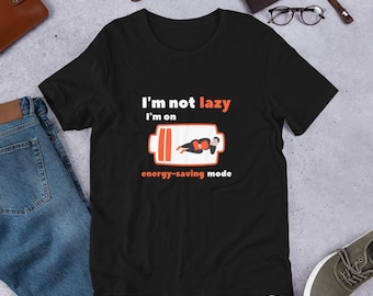 おもしろい怠け者のTシャツ：「省エネモード」グラフィックTシャツ