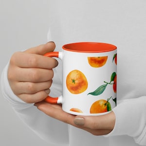 Orange Citrus Mug: Colorful Inside, Winter Drinkware
