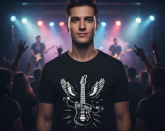 Rock Guitar Wings T-Shirt: Unisex Hard Rock Tee