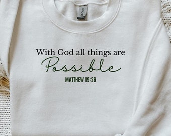 Personalized Christian Sweatshirt: Embroidered Bible Verse, Religious Gift