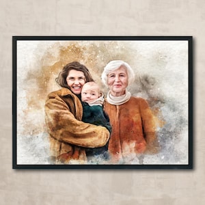 Combineer foto's tot familieportret, gepersonaliseerd Vaderdagcadeau, voeg foto's samen tot familieportret, voeg verloren dierbaren toe aan foto cadeau vader