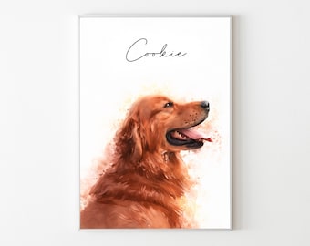 Custom Pet Portrait: Dog or Cat Photo to Art, Memorial Gift