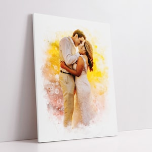 Retrato personalizado para parejas, regalo de San Valentín para él o ella, pintura fotográfica de compromiso a partir de regalos de relación con fotos, regalo fotográfico de aniversario