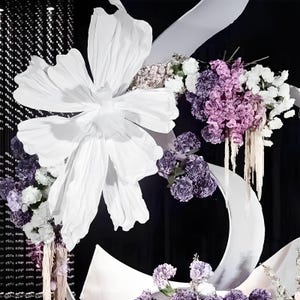 Carta artistica Fiori di carta giganti rinforzati, sfondo per matrimoni fatto a mano, decorazioni per pareti fotografiche per feste, corsi di artigianato, nastri plissettati curvi gratuiti