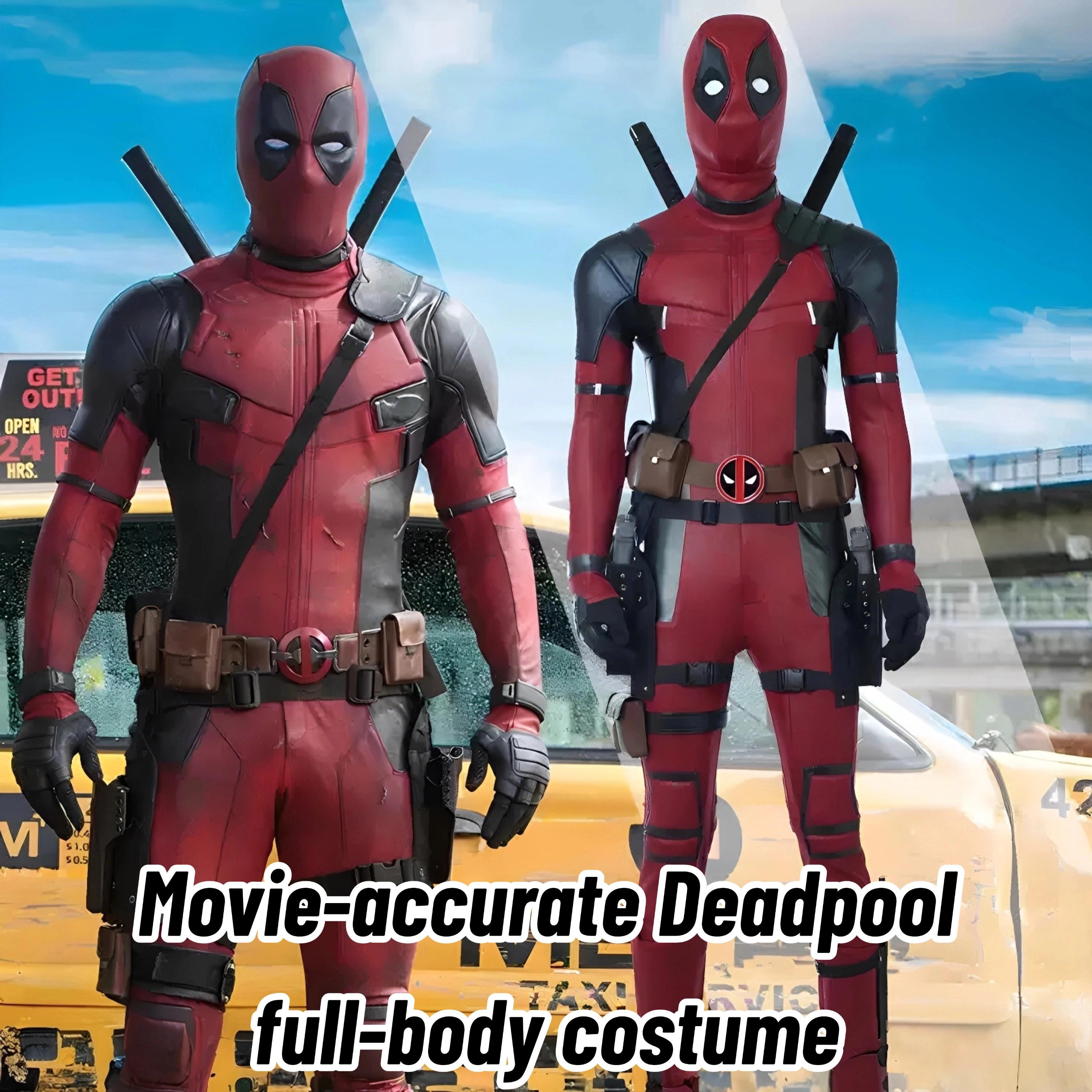 Marvel Deadpool Movie-Accurate Cosplay Suit｜Red-Black Multi-Fabric Costume｜Handmade for Halloween/Comic-Con/Short Films Meme Costume