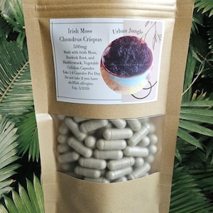 Organic Irish Moss Capsules Natural Plant Supplement