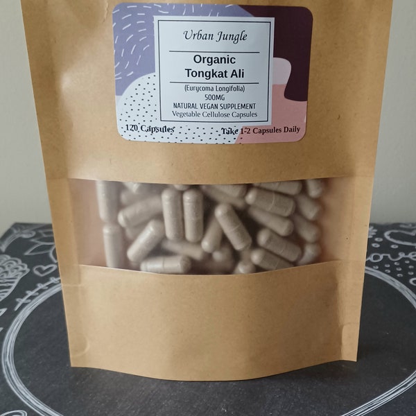 Organic Tongkat Ali Longjack Vegan Capsules Natural Supplement