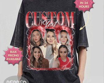 Custom Boyfriend Girlfriend Bootleg Vibe Photo Shirt, Personalized Comfort Colors Tee, Custom Your Own Bootleg Shirt, Boyfriend Photo Tshirt