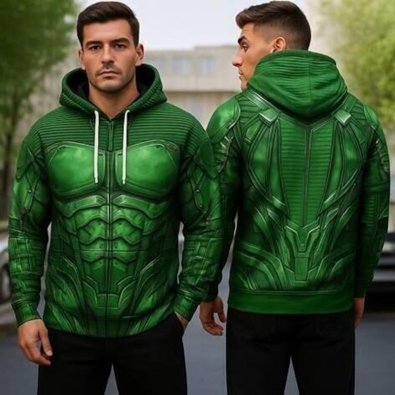 Green Goblin 3D Full Over Print Hoodie, Spider Man Green Goblin Cosplay Sweatshirt, Halloween Cosplay, Halloween Costume Sweatshirt Hoodie image 1