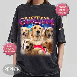 Custom Pet Bootleg Shirt, Personalized Pet Photo Shirt With Name, Comfort Colors Custom Dog Mom Shirt, Custom Cat Shirt, Make Your Own Shirt
