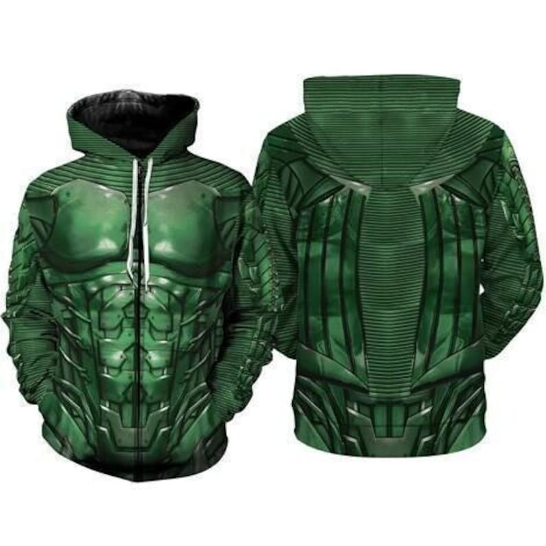 Green Goblin 3D Full Over Print Hoodie, Spider Man Green Goblin Cosplay Sweatshirt, Halloween Cosplay, Halloween Costume Sweatshirt Hoodie image 2