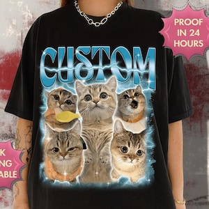 Custom Pet Bootleg Shirt, Personalized Pet Photo Shirt With Name, Comfort Colors Custom Dog Mom Shirt, Custom Cat Shirt, Make Your Own Shirt