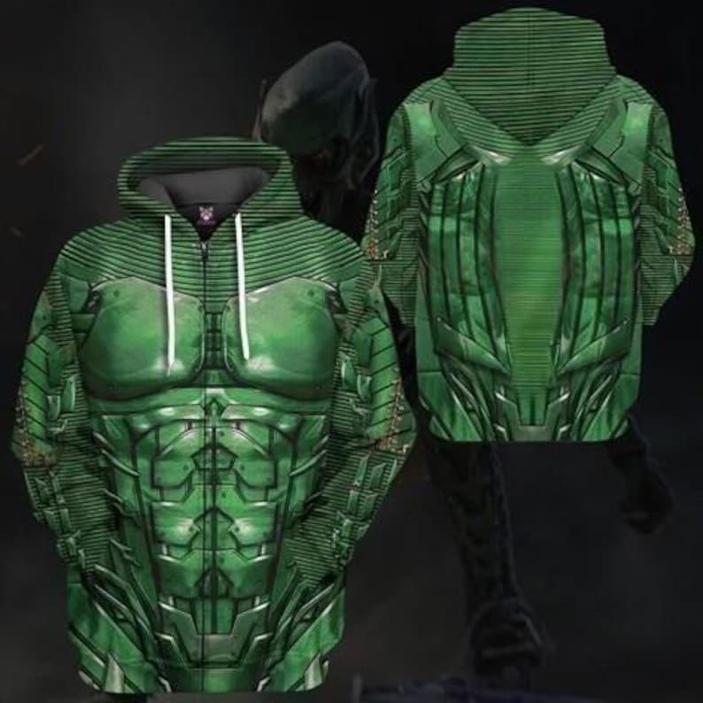 Green Goblin 3D Full Over Print Hoodie, Spider Man Green Goblin Cosplay Sweatshirt, Halloween Cosplay, Halloween Costume Sweatshirt Hoodie image 4