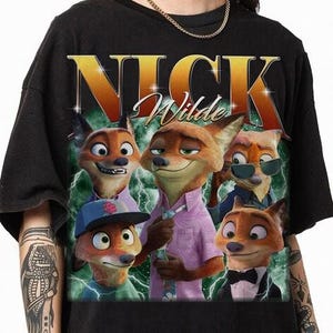 Disneyland Zootopia Nick Wilde Bootleg Comfort Colors Shirt, Judy Hopps And Nick Wilde Shirt, Zootopia Movie Shirt, Disneyland Family Trip image 1