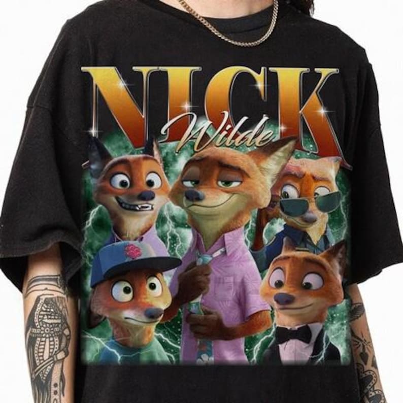 Disneyland Zootopia Nick Wilde Bootleg Comfort Colors Shirt, Judy Hopps And Nick Wilde Shirt, Zootopia Movie Shirt, Disneyland Family Trip image 1