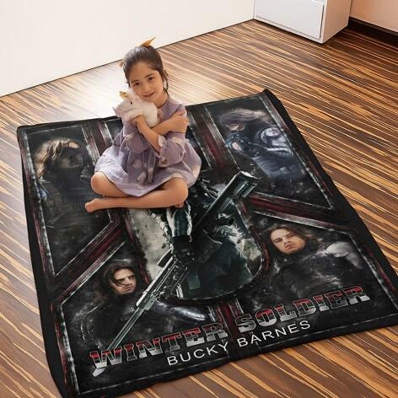 Coperta di Capitan America Civil War, coperta di Bucky Barnes del 1917, coperta di Winter Soldier per letto, divano, regali di compleanno immagine 1