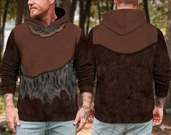 Ewok 3D Full Over Print Hoodie, Halloween Costume, Starwars Ewok Cosplay Sweatshirt, Halloween Cosplay, Movie Character All Over Print Shirt