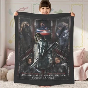 Coperta di Capitan America Civil War, coperta di Bucky Barnes del 1917, coperta di Winter Soldier per letto, divano, regali di compleanno immagine 4
