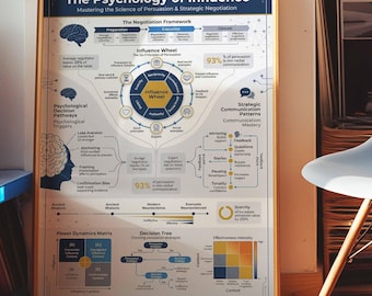 Psychology of Influence Persuasion Poster | Negotiation Science Wall Art | Office Decor | Framed Canvas Print