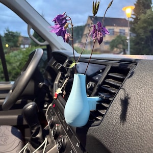 Modular vase for cars and campers – fits in ventilation and table rails | 3D printed in 6 designs and 15 colors | VW Grand California accessories