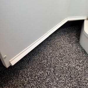 Draining edge for bathroom in VW Grand California, prevents water in the hallway, camper accessories