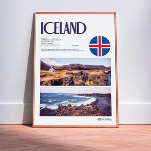 Stampa Islanda / Arte murale Islanda - Regalo di viaggio / Poster Scandinavia, stampa premium Islanda