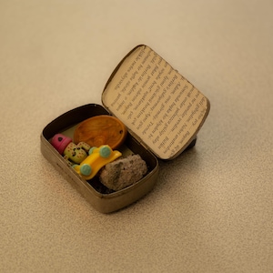 Vintage German Metal Tin Box with Paper Lining | 1970s | Collectible Decorative Storage