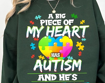 Autism Awareness PNG: Grandson Puzzle Heart Design (Digital Download)