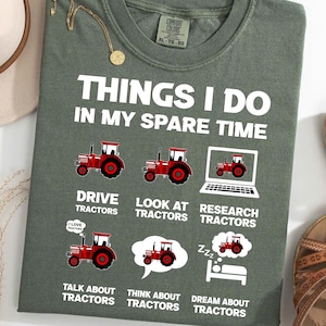 Things I Do In My Spare Time Tractor PNG - Red Tractor Lover Sublimation Design - Funny Farmer Tractor Clipart - Tractor Digital Download