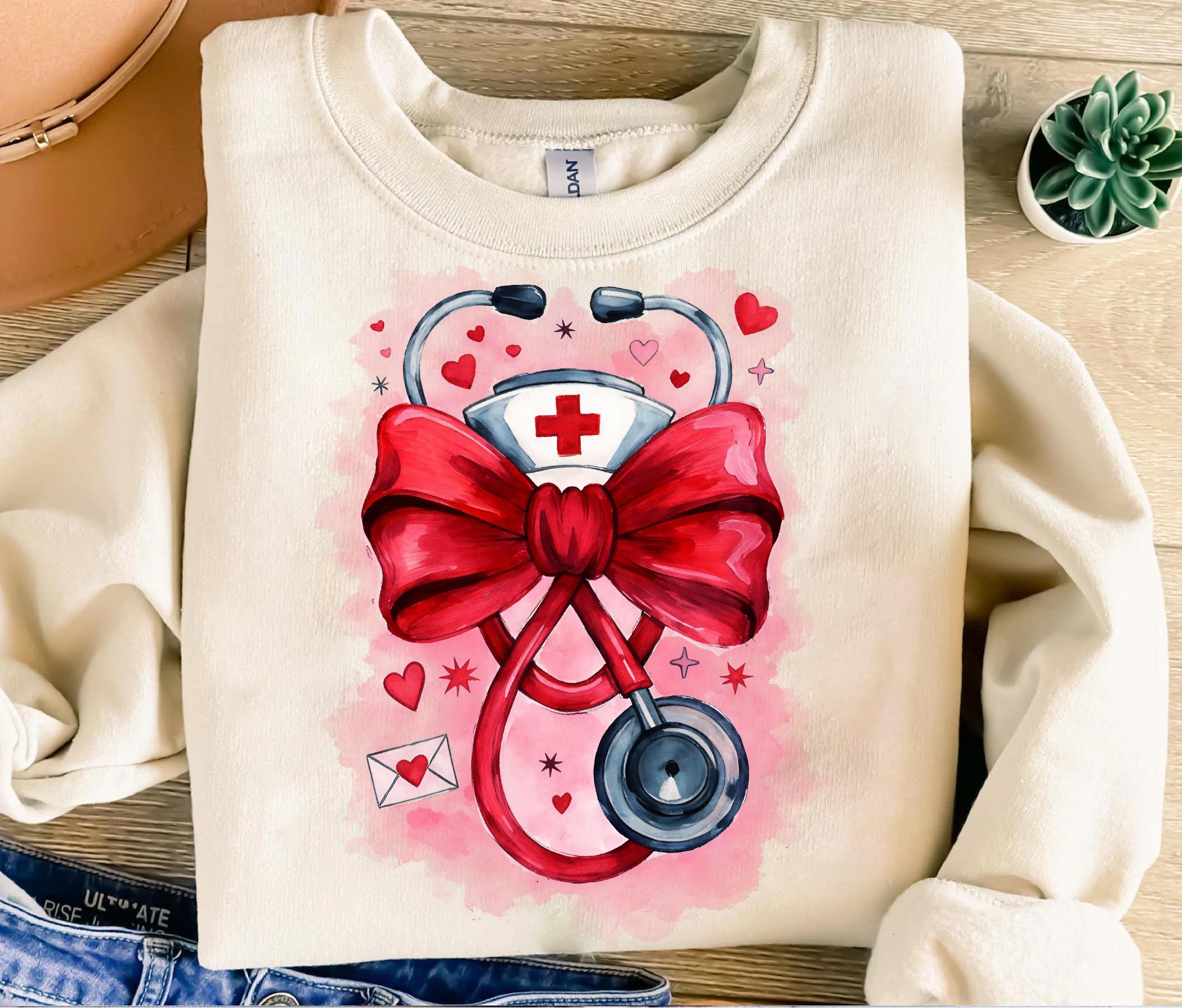 Nurse Valentine PNG – Stethoscope Bow Medical Love Design - Etsy