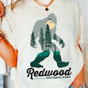 Redwood National Park Bigfoot Design PNG - Scenic Digital Download for T-Shirts, Sublimation, and Crafting Projects
